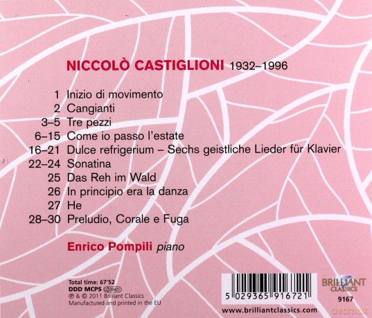 Pompili: Castiglioni: Piano Works [CD]