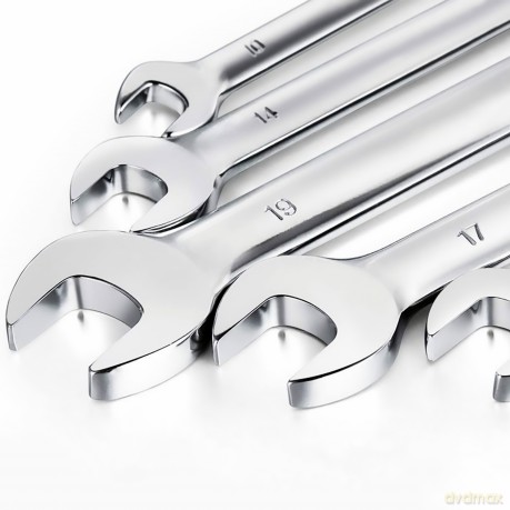 Klucze płasko-oczkowe 8-24mm płaskie 8 elementów zestaw