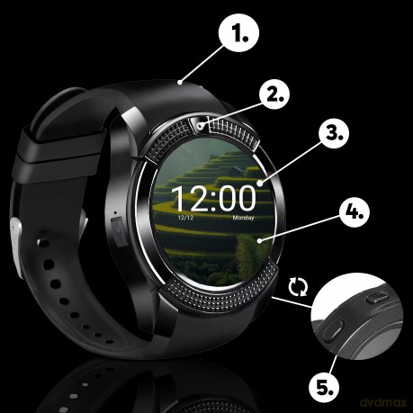 N084 smartwatch v8 zegarek smart watch pl karta sim sd