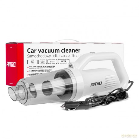 Odkurzacz samochodowy 12v 60w hepa 5kpa amio-03691