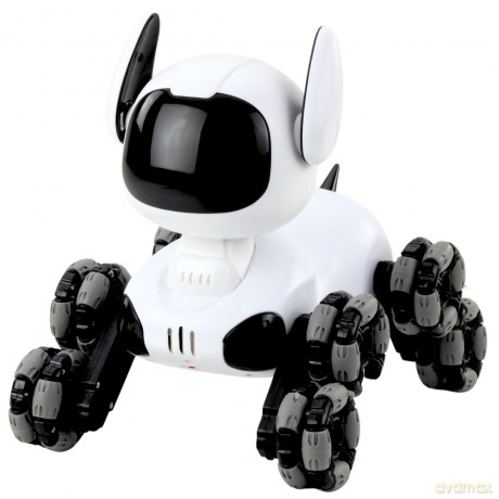Robot Pies TOOBY Zdalnie Sterowany RC 360° Światła Dźwięki Biało-Czarny