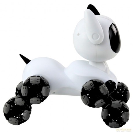 Robot Pies TOOBY Zdalnie Sterowany RC 360° Światła Dźwięki Biało-Czarny
