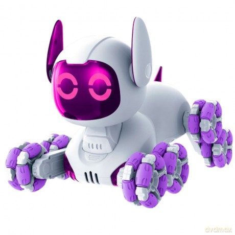 Robot Pies TOOBY Zdalnie Sterowany RC 360° Światła Dźwięki Biało-Fioletowy