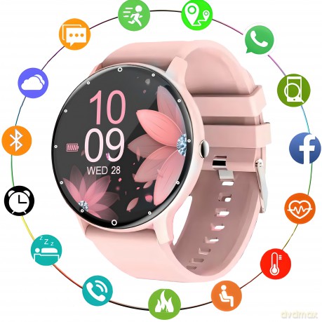 Smartwatch zegarek damski wodoodporny ips wyświetlacz aplikacja pl sport -e741-1