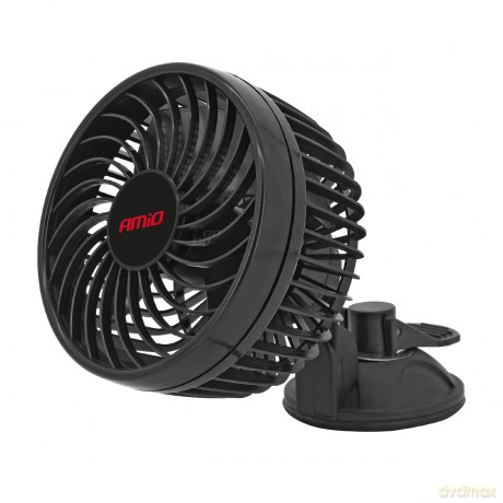 Wiatrak samochodowy wentylator z przyssawką 12v amio-03003