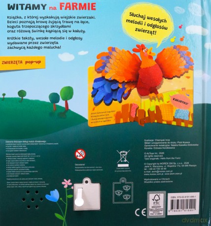 Witamy na farmie zwierzęta pop-up. Książka dźwiękowa [KSIĄŻKA]