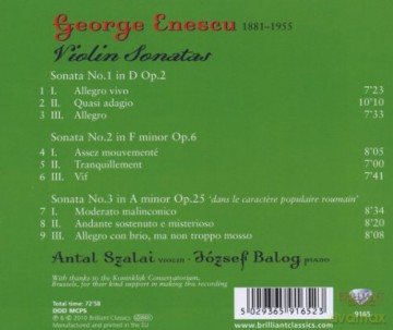 Szalai: Enescu: Violin Sonatas [CD]