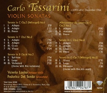Tessarini: Violin Sonatas [CD]