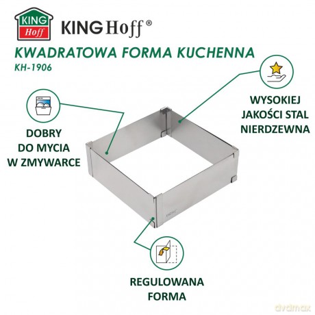 Forma do ciasta, prostokątna, regulowana, stalowa, kh-1906