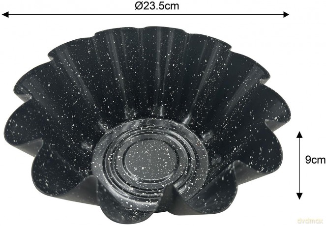 Forma do pieczenia ciasta, metalowa, z powłoką nieprzywieralną, czarna, średnica 23,5 cm, klausberg, kb-7837