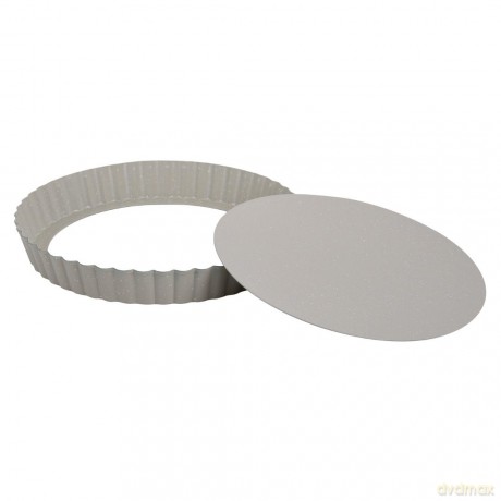 Forma do tarty z wyjmowanym dnem śr.25 cm, stal węglowa, marmurkowa powłoka non-stick, beżowa, kinghoff, kh-1969