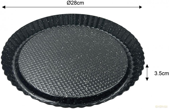 Forma do tarty, metalowa, z powłoką nieprzywieralną, czarna, średnica 28 cm klausberg, kb-7836