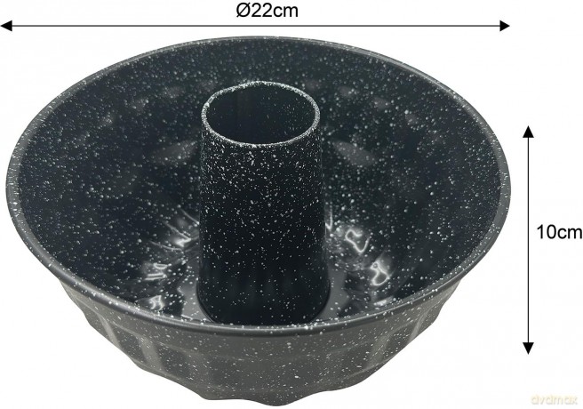 Forma, metalowa, okrągła z dziurką, z powłoką nieprzywieralną, czarna, średnica 22 cm, klausberg, kb-7839