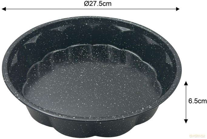Forma, okrągłą, metalowa, z powłoką nieprzywieralną, czarna, średnica 27,5 cm, klausberg, kb-7838