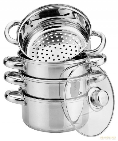 Garnek do gotowania na parze, stal zestaw 5 elementów śr.24cm 5l kinghoff