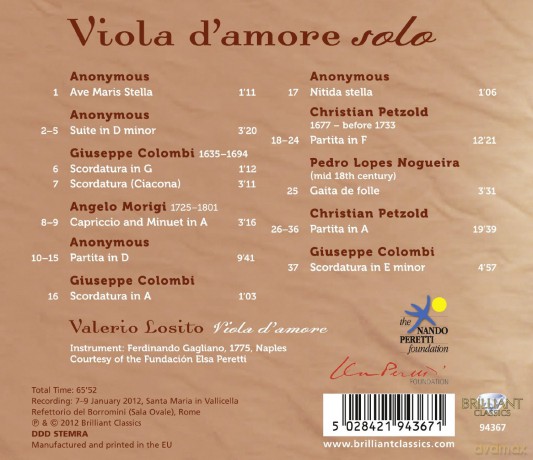 Valerio Losito: Viola D'Amore Sola [CD]