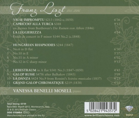 Vanessa Benelli Mosell: Liszt: A Liszt Recital [CD]