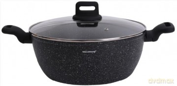 Garnek, kolor czarny-marmurek, śr.28cm, 5,71l klausberg