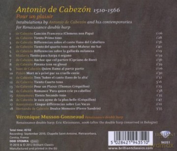 Veronique Musson - Gonneaud: Cabezon: Renaissance Double Harp [CD]