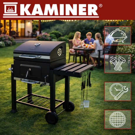 Grill ogrodowy z pokrywą 116x55x110cm Kaminer
