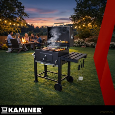 Grill ogrodowy z pokrywą 116x55x120cm Kaminer