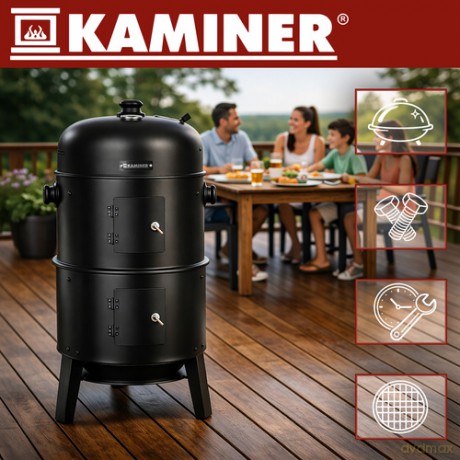 Grill ogrodowy z pokrywą 44x80x42cm Kaminer