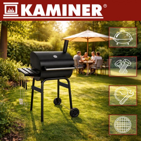 Grill ogrodowy z pokrywą 82x51x117cm Kaminer