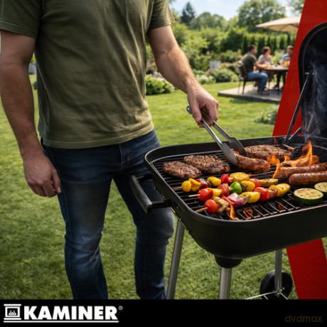 Grill ogrodowy z pokrywą53x77x46cm Kaminer