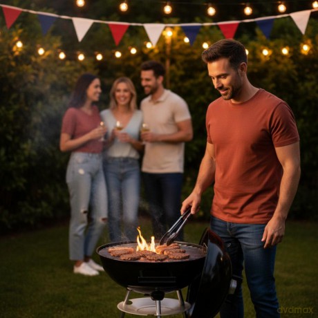 Grill węglowy ogrodowy, z pokrywą, na kółkach, kinghoff, kh-2033