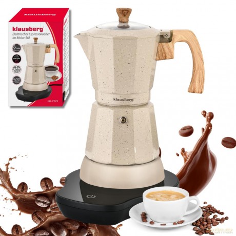 Kawiarka elektryczna espresso, 300 ml, beżowy, 500 w, klausberg kb-7999