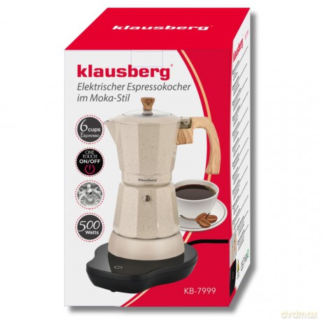 Kawiarka elektryczna espresso, 300 ml, beżowy, 500 w, klausberg kb-7999