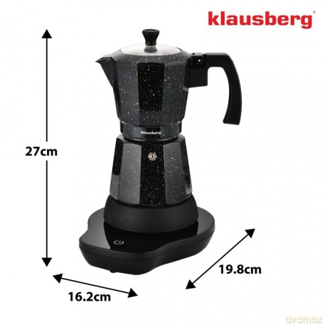 Kawiarka elektryczna espresso, 300 ml, czarny, 500 w, klausberg kb-7998