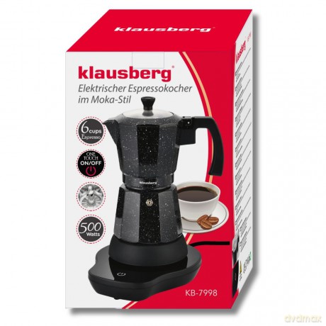 Kawiarka elektryczna espresso, 300 ml, czarny, 500 w, klausberg kb-7998