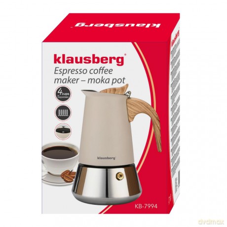 Kawiarka stalowa espresso, 200 ml, indukcja, klausberg kb-7994