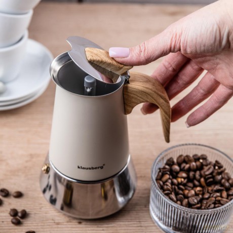 Kawiarka stalowa espresso, 200 ml, indukcja, klausberg kb-7994