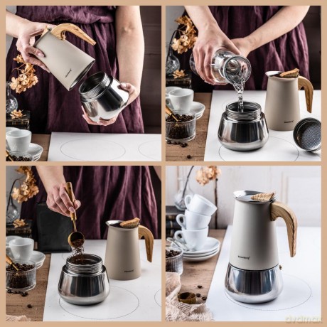Kawiarka stalowa espresso, 450 ml, indukcja, klausberg kb-7996