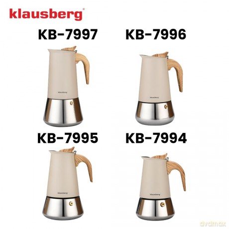 Kawiarka stalowa espresso, 450 ml, indukcja, klausberg kb-7996