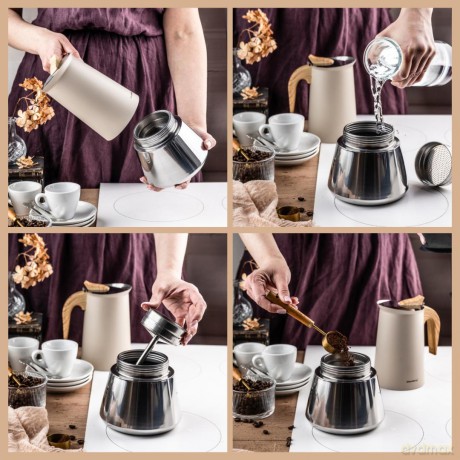 Kawiarka stalowa espresso, 600 ml, indukcja, klausberg kb-7997