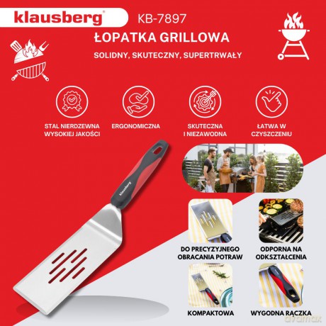 Łopatka grillowa, 36 cm, stal nierdzewna, uchwyt z tworzywa, klausberg, kb-7897