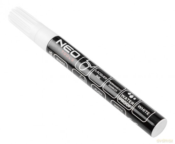 Marker budowlany, biały, permanentny, wodoodporny, lakierowy, aluminiowy, wielokrotność 12 szt.