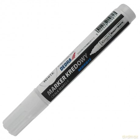 Marker kredowy biały,12szt w tubie