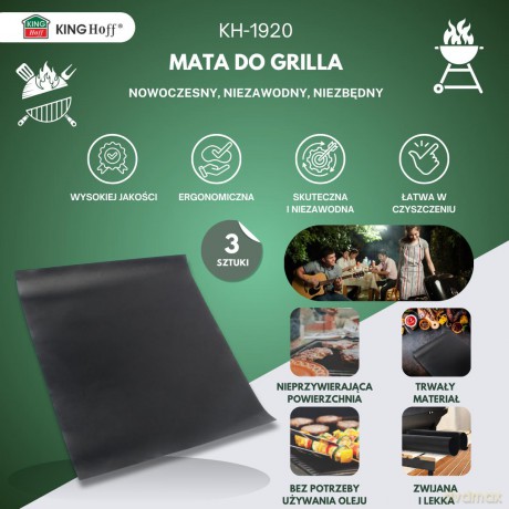 Mata do grillowania, zestaw 3szt, 40x33cm, kinghoff, kh-1920