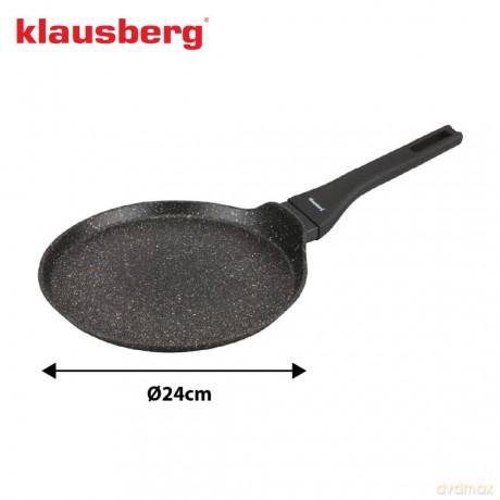 Patelnia do naleśników 24 cm, marmurkowa powłoka nieprzywierająca, aluminiowa, indukcja, klausberg, kb-7957