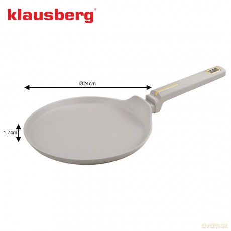 Patelnia do naleśników, kolor beżowy, z powłoką nieprzywierającą, śr.24cm klausberg