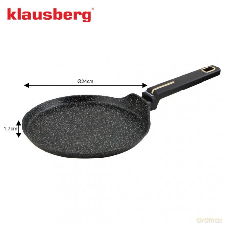 Patelnia do naleśników, kolor czarny-marmurek, z powłoką nieprzywierającą, śr.24cm klausberg, kb-7964
