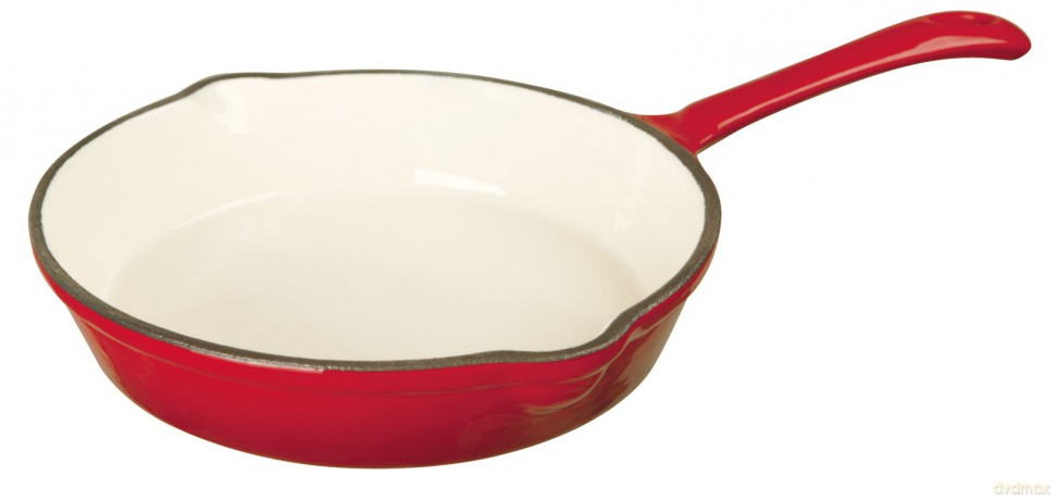 Patelnia głęboka emaliowana, żeliwo, czerwony śr.20cm kinghoff