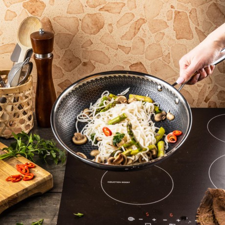 Patelnia powłoka non-stick honeycomb, 24 cm, 3-warstwy, stal 304, pfoa-free
