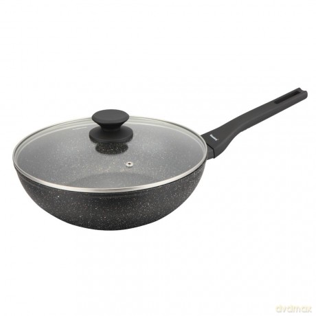 Patelnia wok marmurowa 28 cm z pokrywką, klausberg kb-7990