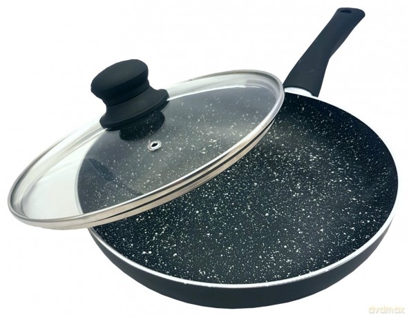 Patelnia z pokrywką, aluminium, czarny marmurek śr.20cm kinghoff