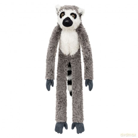 Pluszowa Maskotka Przytulanka Lemur z Rzepami Do Zawieszenia Szary 35cm
